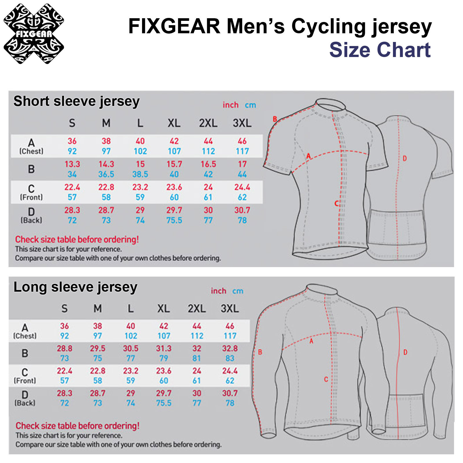 xl jersey size chart - Haval